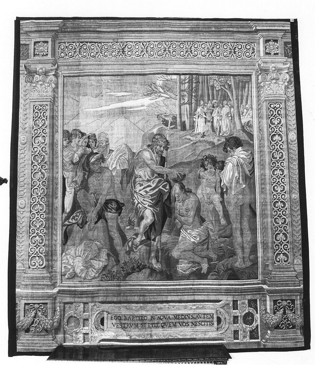 San Giovanni Battista battezza le folle (arazzo) di Melissi Agostino, Fevere Pietro, Hasselt Bernardino van (sec. XVII)