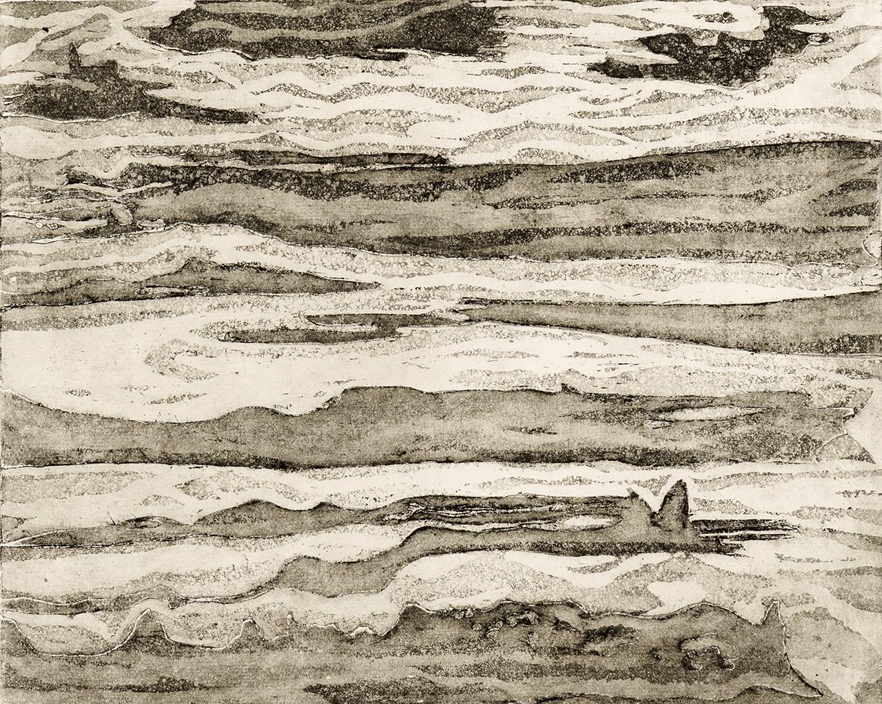 Marina, paesaggio marino (stampa) di Piras Maria Antonietta (sec. XX)