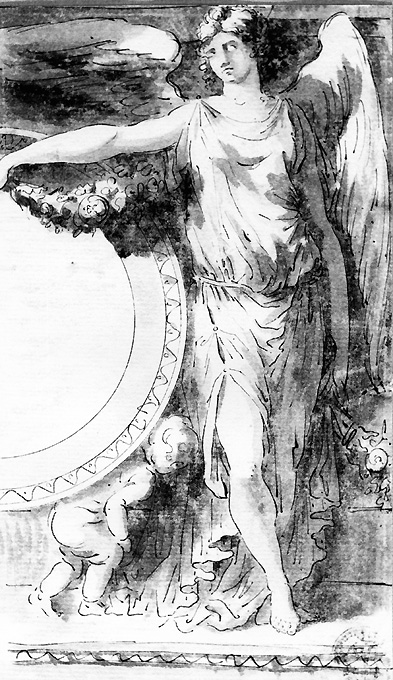 angelo con ghirlanda (disegno) di Giani Felice (ultimo quarto XVIII)