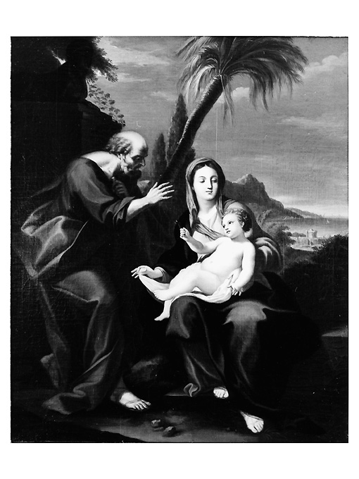 riposo nella fuga in Egitto (dipinto) di Conca Tommaso Maria (attribuito) (sec. XVIII)