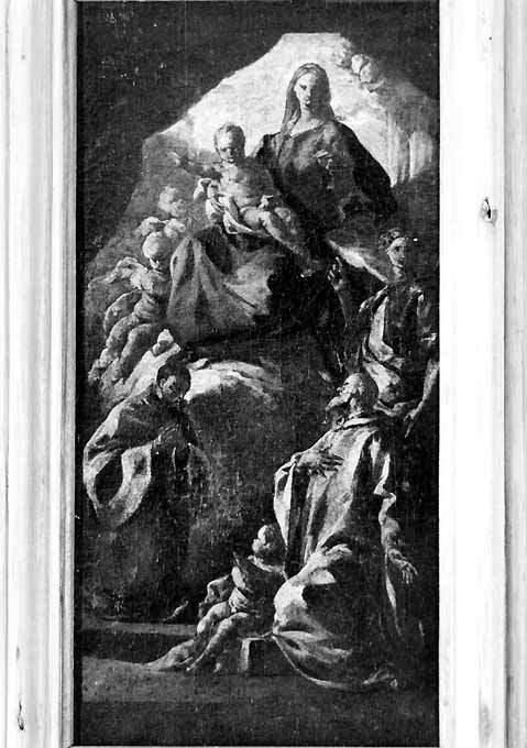 Madonna con Bambino e santi Ignazio di Loyola, Guglielmo d'Aquitania e Michele arcangelo (dipinto) di Narici Francesco (sec. XVIII)