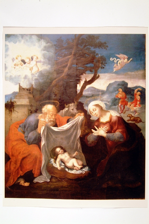 natività di Gesù (dipinto) di Negroni Pietro detto Zingarello (metà sec. XVI)
