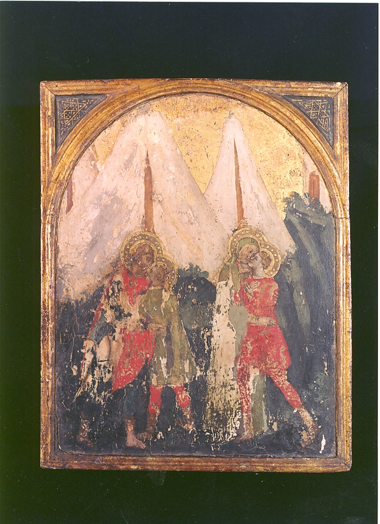 Sant'Eustachio e la moglie ritrovano i figli, Sant'Eustachio (dipinto) - ambito Italia centrale (fine sec. XIV)