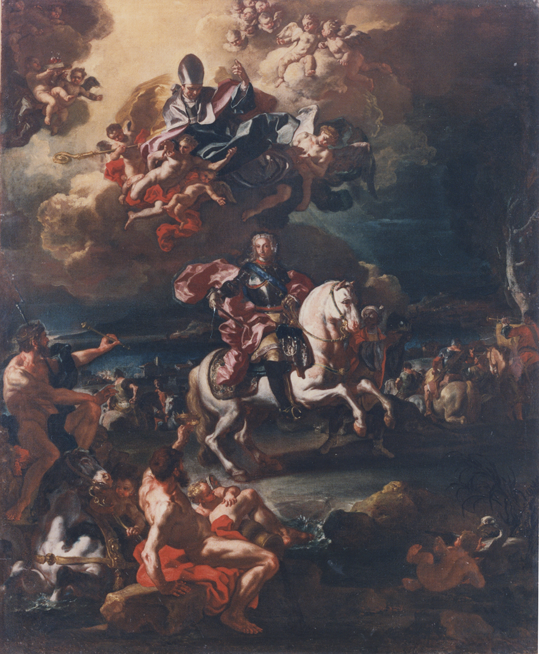 Trionfo di Carlo di Borbone alla battaglia di Gaeta (dipinto) di Solimena Francesco (sec. XVIII)
