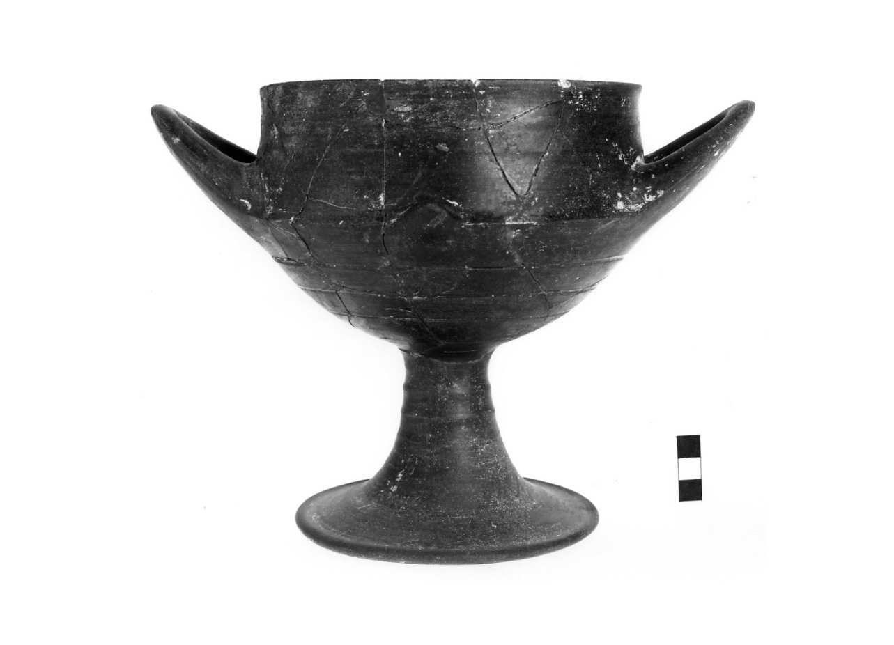 coppa biansata su alto piede - fase Piceno IV A (sec. VI a.C)