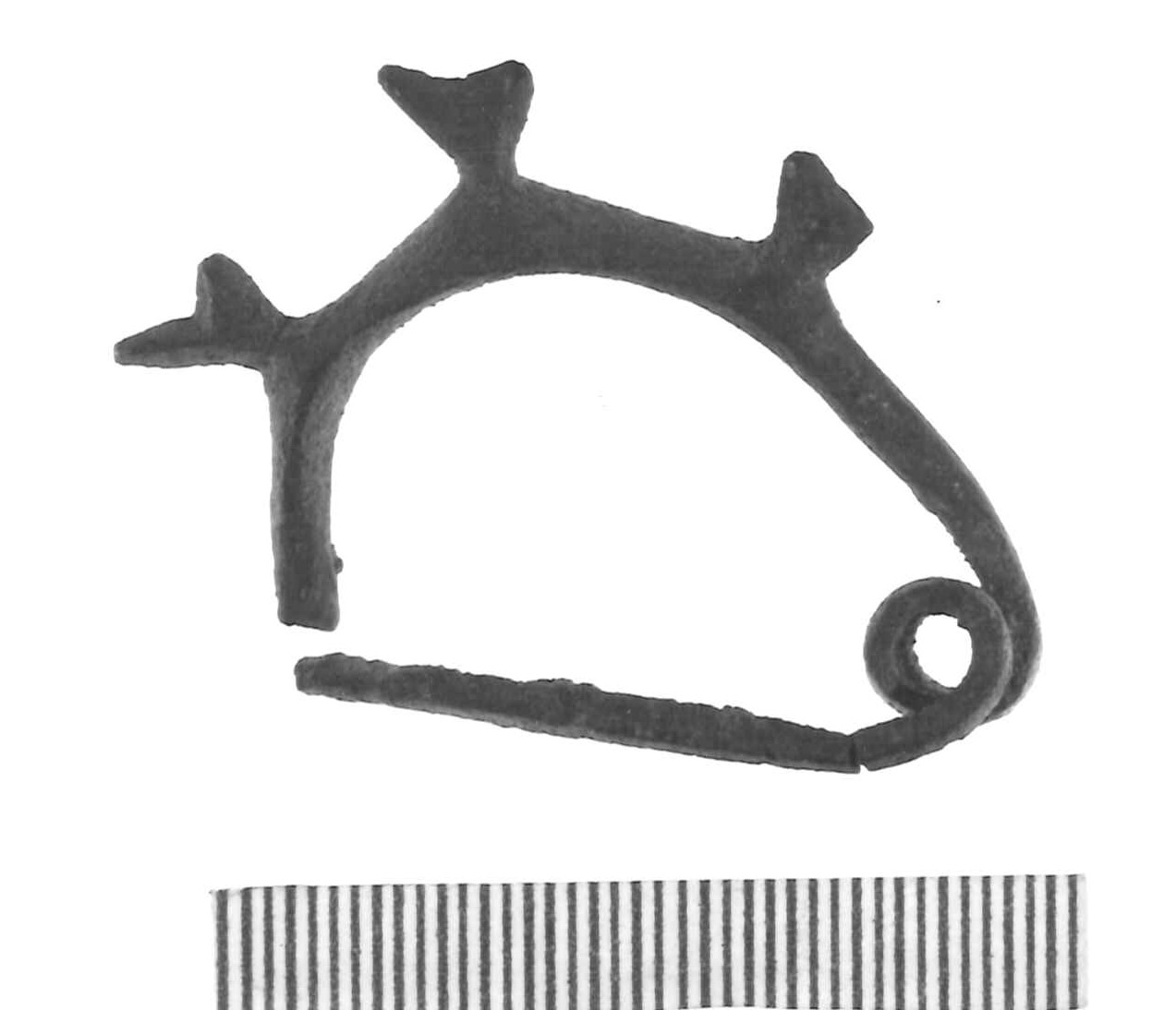 fibula con arco a tre uccellini - Piceno IV A (sec. VI a.C)