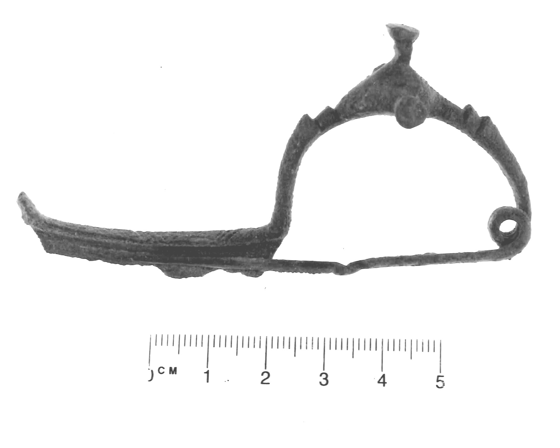 fibula con arco a tre bottoni, tipo "Grottazzolina" - Piceno IV A (sec. VI a.C)