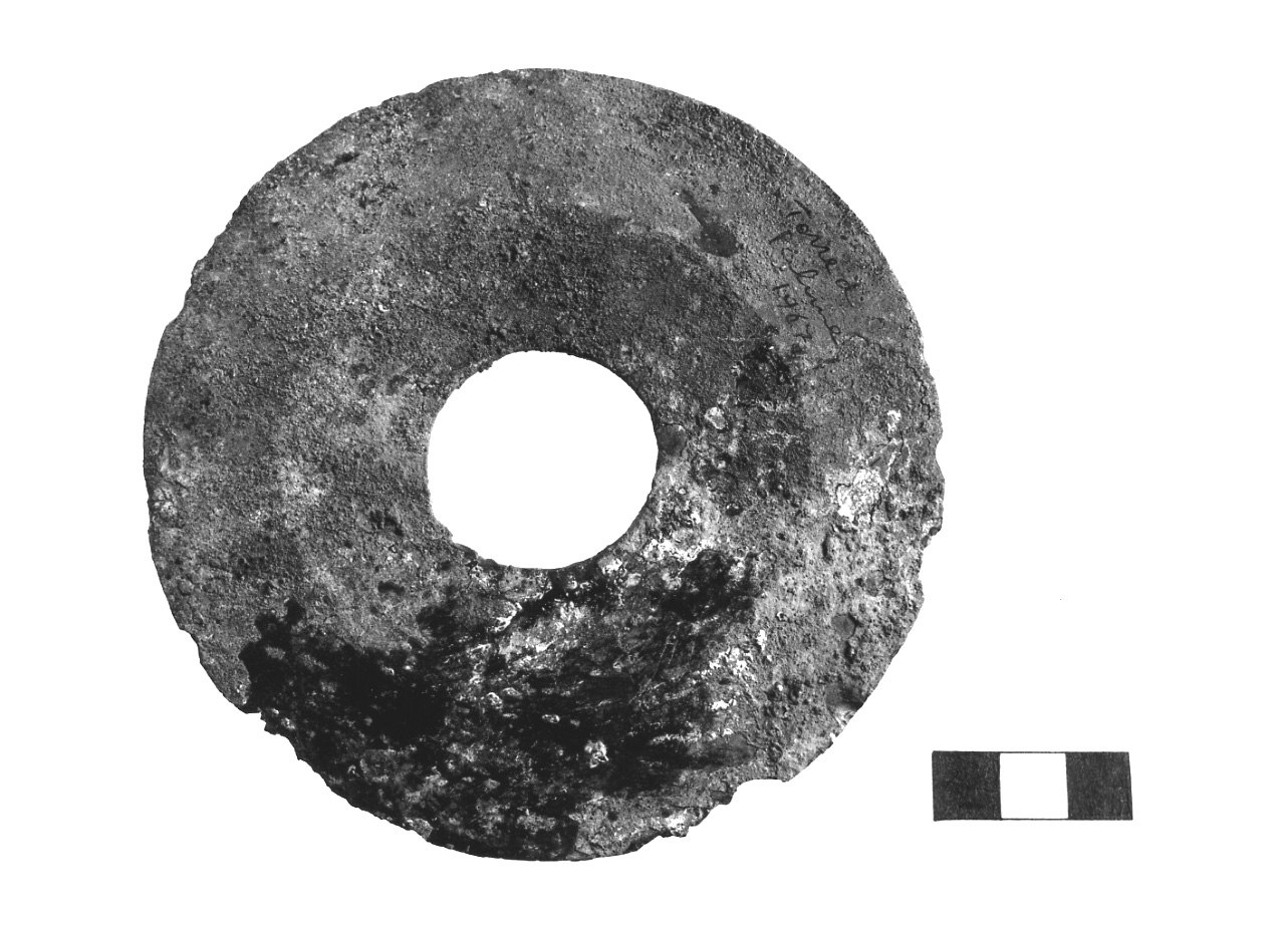 orecchino o disco temporale - fase Piceno IV A (sec. VI a.C)