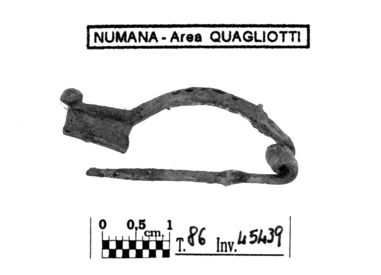 fibula tipo Certosa - fase Piceno V (fine sec. V a.C)