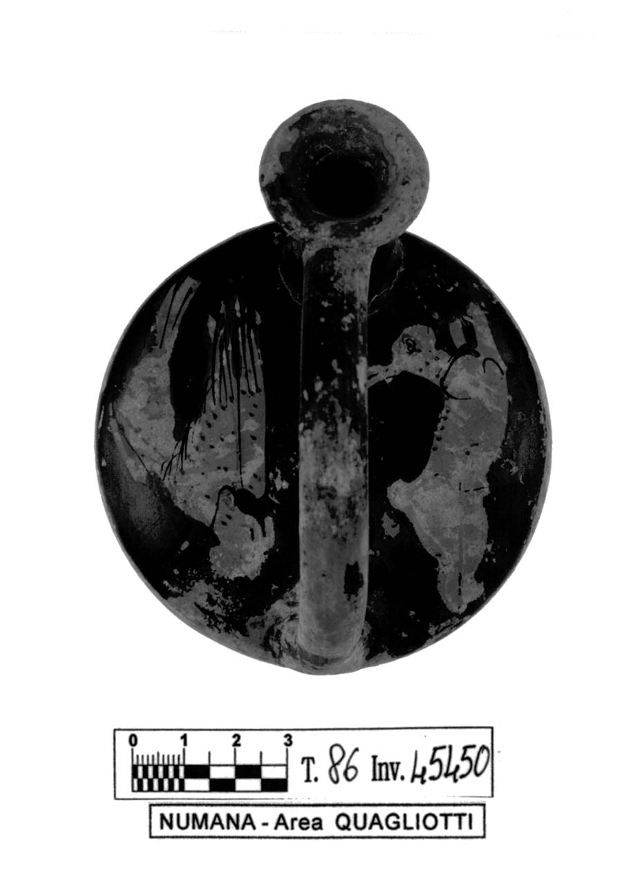 askos lenticolare - produzione attica (fine sec. V a.C)