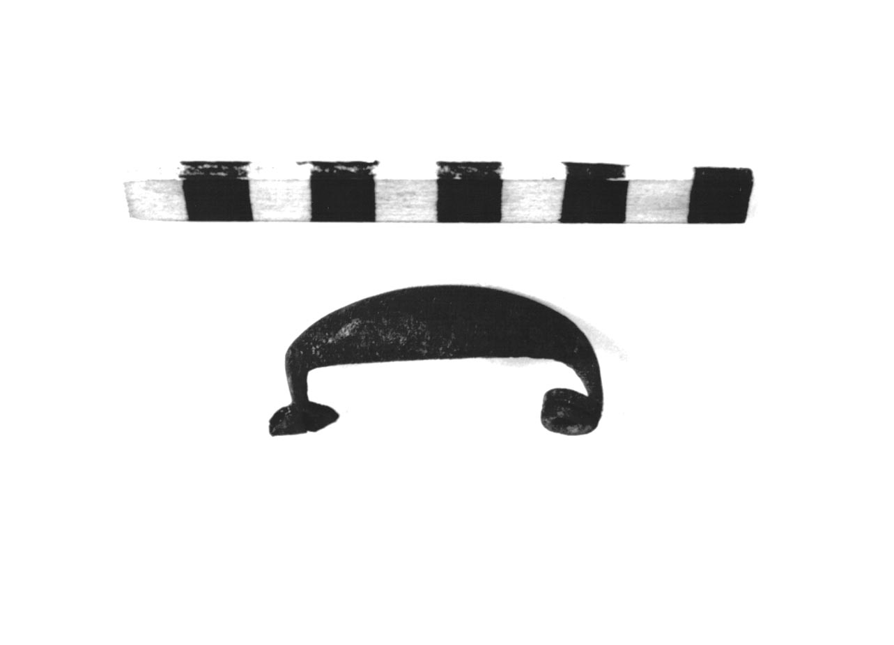 fibula ad arco ribassato - civiltà villanoviana-fase II (seconda metà sec. VIII a.C)