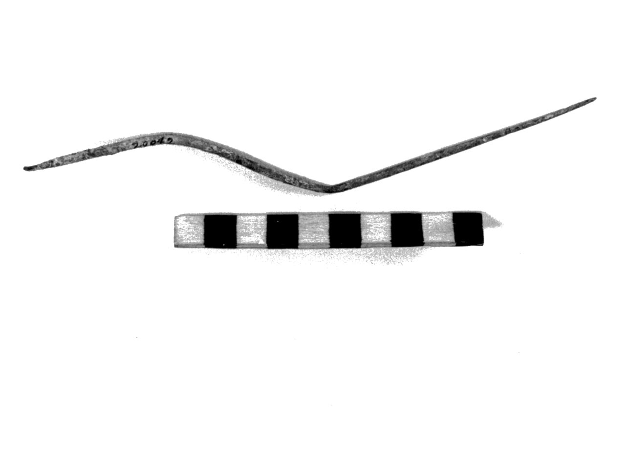 spillone a gambo piegato - civiltà villanoviana-fase II (seconda metà sec. VIII a.C)