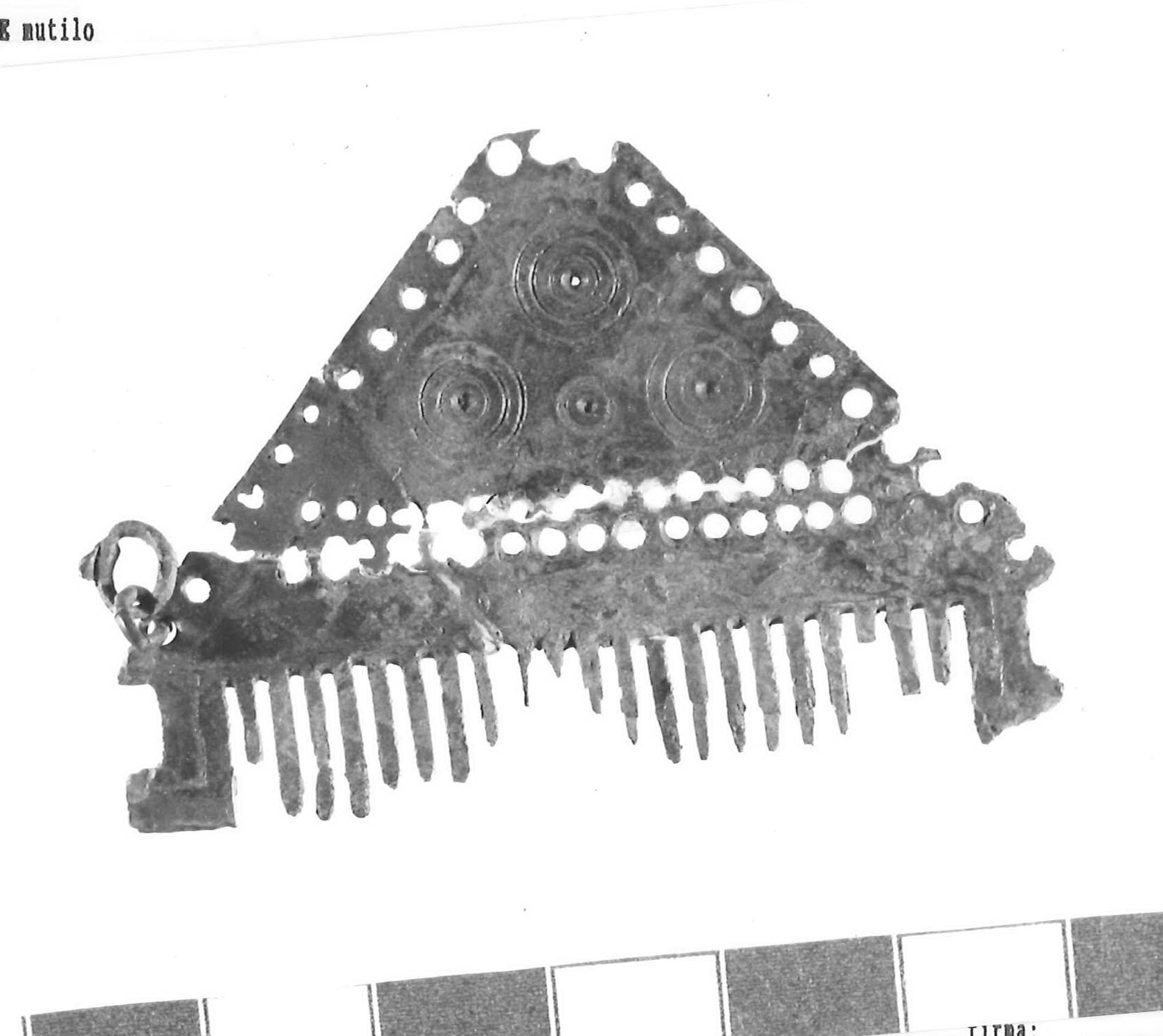 pendaglio a pettine - Piceno III (secc. VII-VI a.C)