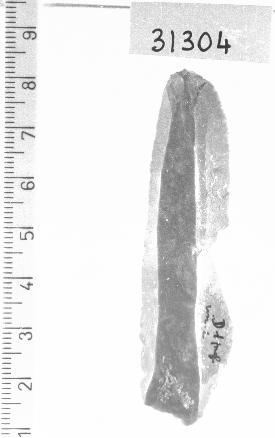 incavo profondo inverso laterale su lama - Gravettiano (Paleolitico superiore)