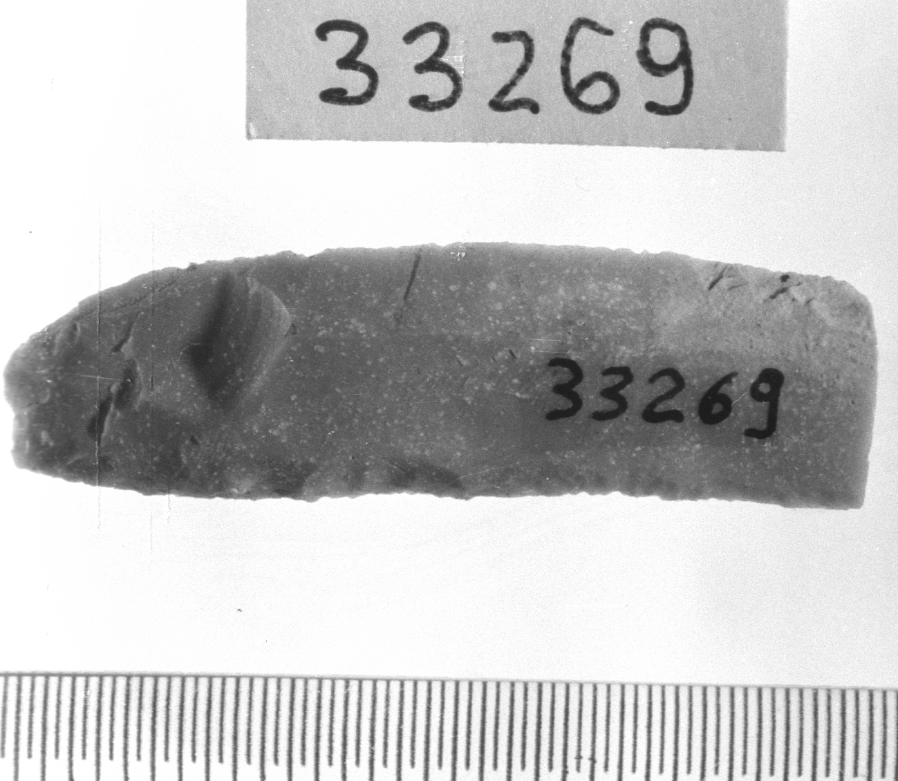 lamella a dorso marginale/ frammento - Epigravettiano (Paleolitico superiore)