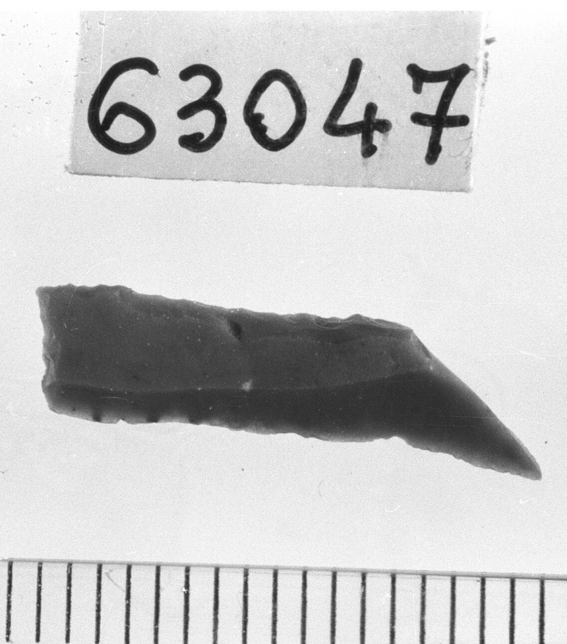 lamella a dorso e piquant triedre/ frammento - Epigravettiano (Paleolitico superiore)