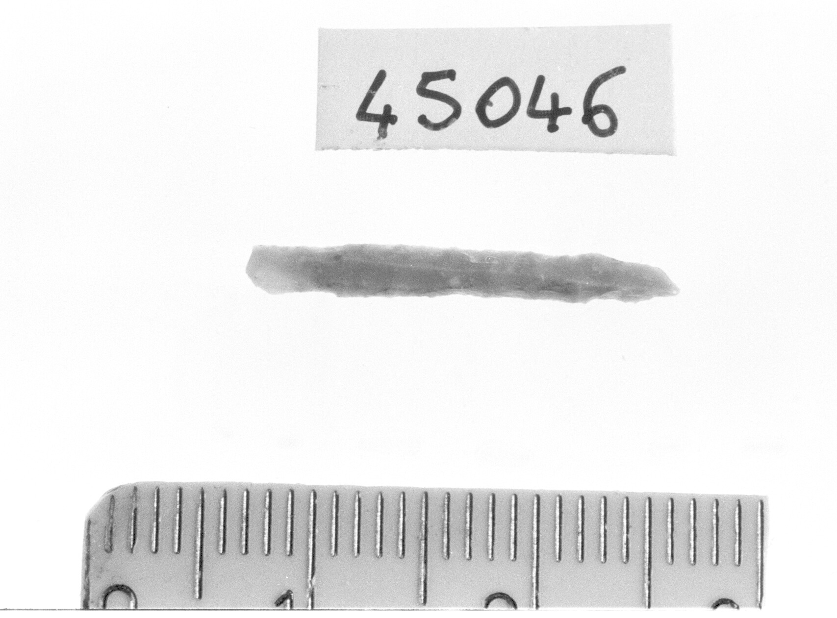 punta a doppio dorso/ frammento - Epigravettiano (Paleolitico superiore)