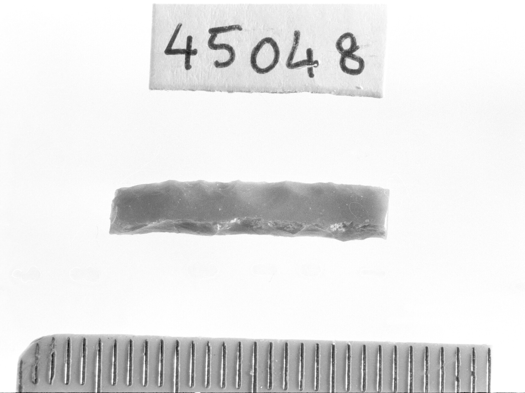 lamella a dorso e troncatura obliqua/ frammento - Epigravettiano (Paleolitico superiore)