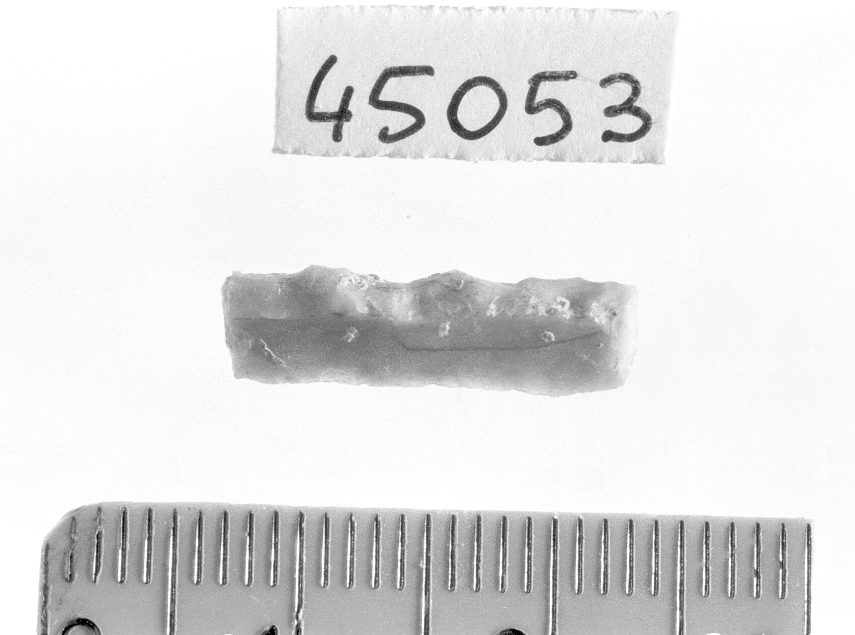 lamella a dorso e troncatura obliqua/ frammento - Epigravettiano (Paleolitico superiore)