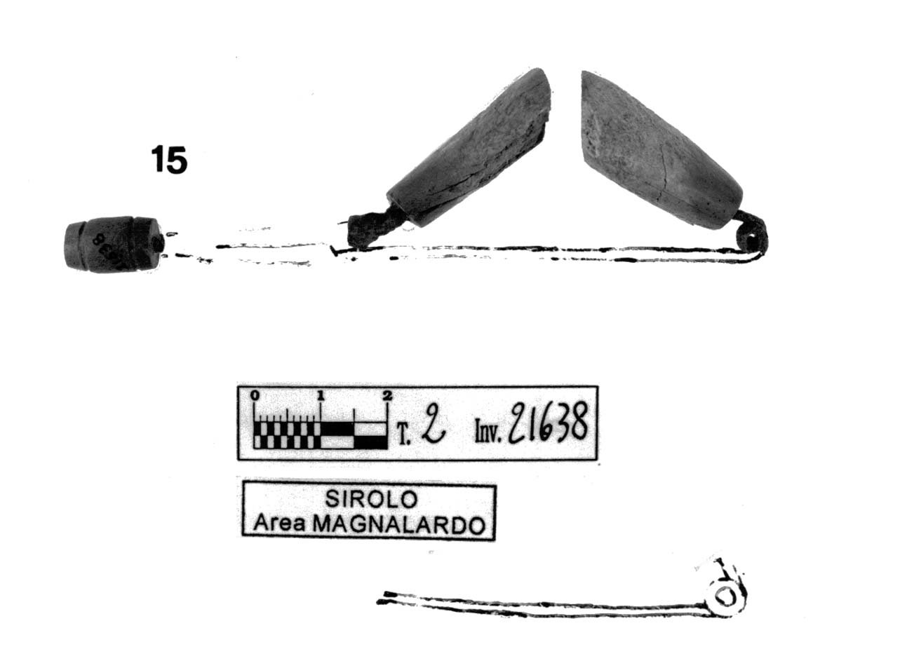 fibula con arco rivestito - fase Piceno IV B (fine/ inizio secc. VI-V a.C)
