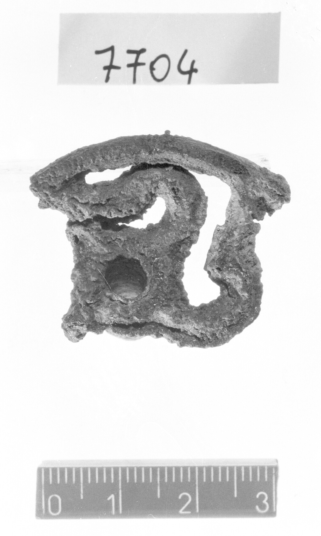 testa di spillone a ruota radiata/frammento - Protovillanoviano (Bronzo finale)