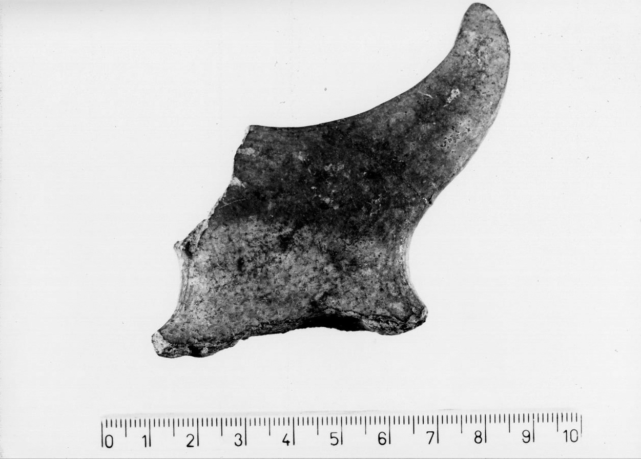 sopraelevazione cornuta/ frammento (Bronzo recente)