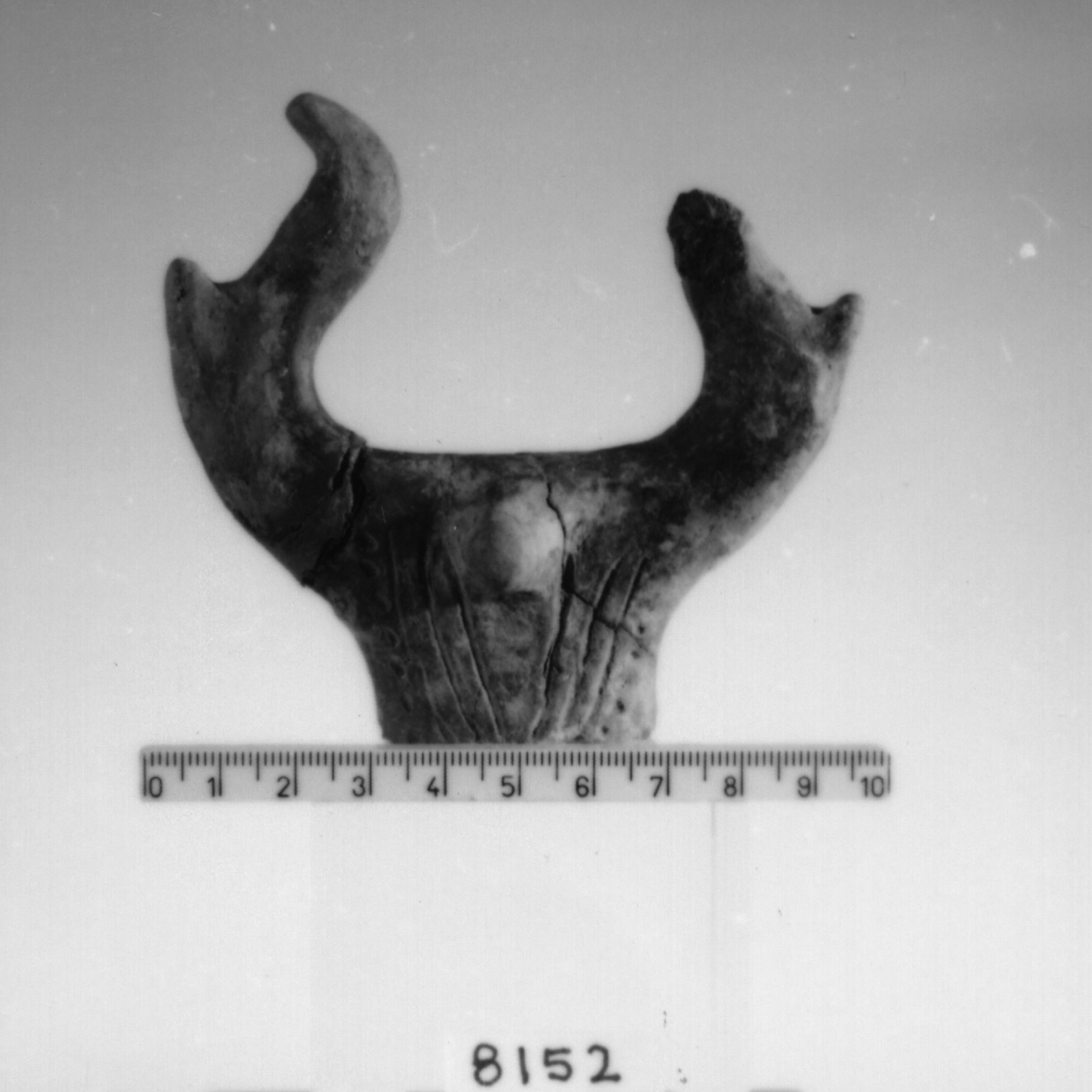 sopraelevazione cornuta/ frammento (Bronzo recente)