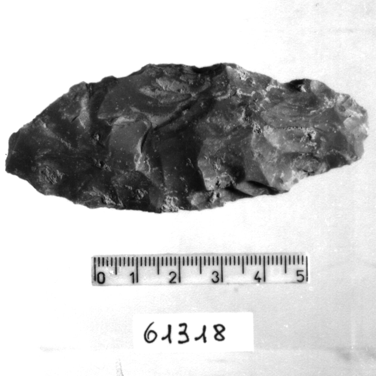 punta foliata bifacciale - tecnica campignana (Eneolitico)
