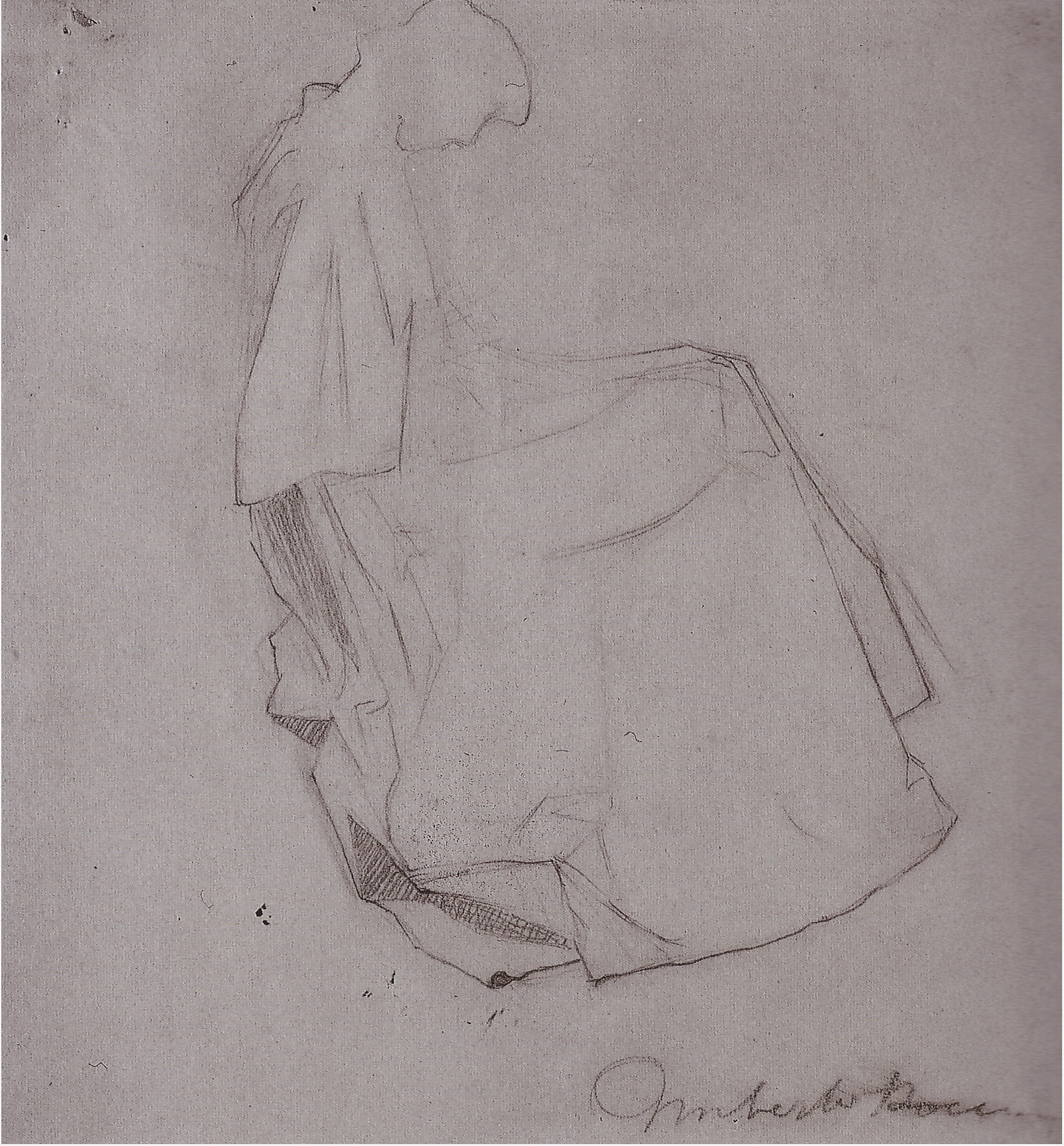 Figura Seduta, Figura femminile (disegno) di Boccioni Umberto - ambito italiano (primo quarto XX)