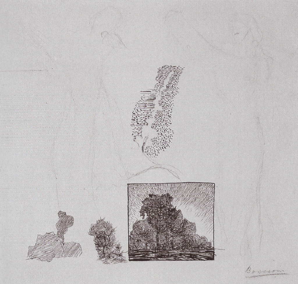 Studi di paesaggi e figure per "In letizia ben fare", Paesaggi e figure (disegno preparatorio, opera isolata) di Boccioni Umberto - ambito italiano (primo quarto XX)