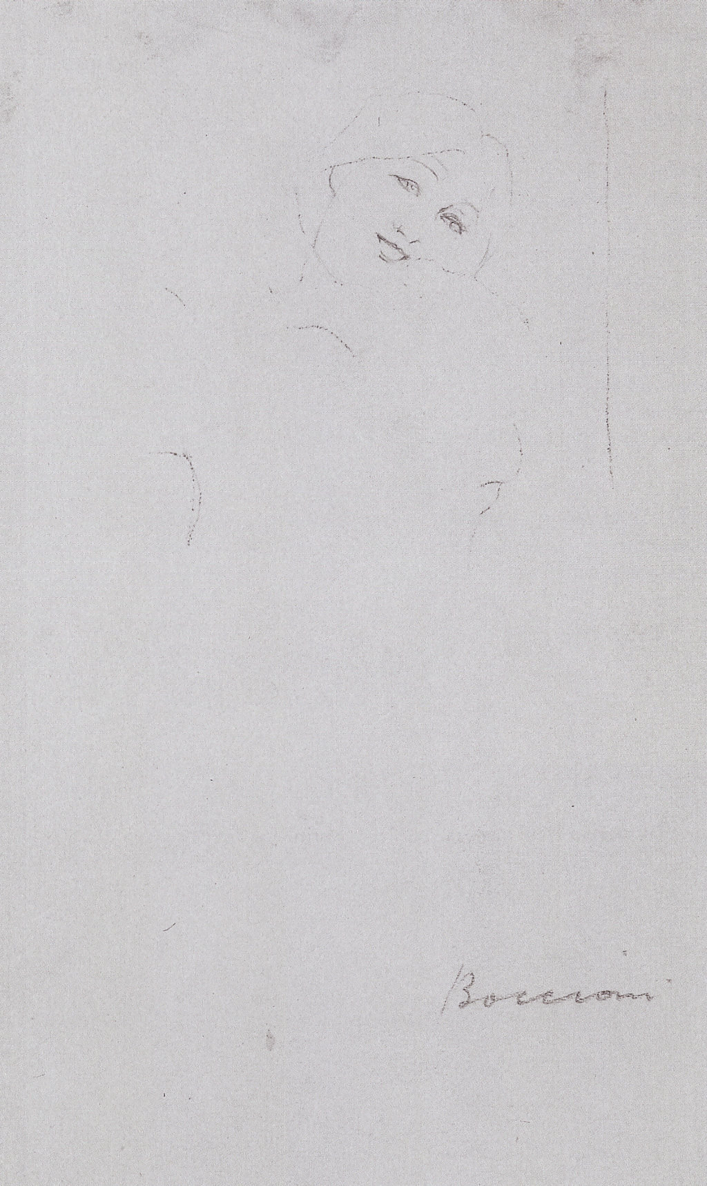 Studio di testa di donna per "In letizia ben fare", Figura femminile (disegno preparatorio, opera isolata) di Boccioni Umberto - ambito italiano (primo quarto XX)