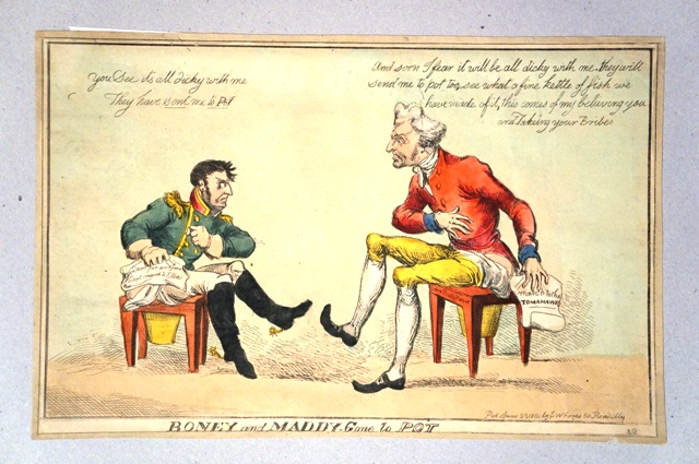 L'ossuto e Maddy andati sul vaso, Napoleone (stampa) di Heath William (primo quarto sec. XIX)