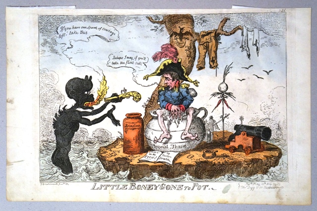 Il piccolo ossuto finito sul vaso, Napoleone (stampa) di Cruikshank George (primo quarto sec. XIX)
