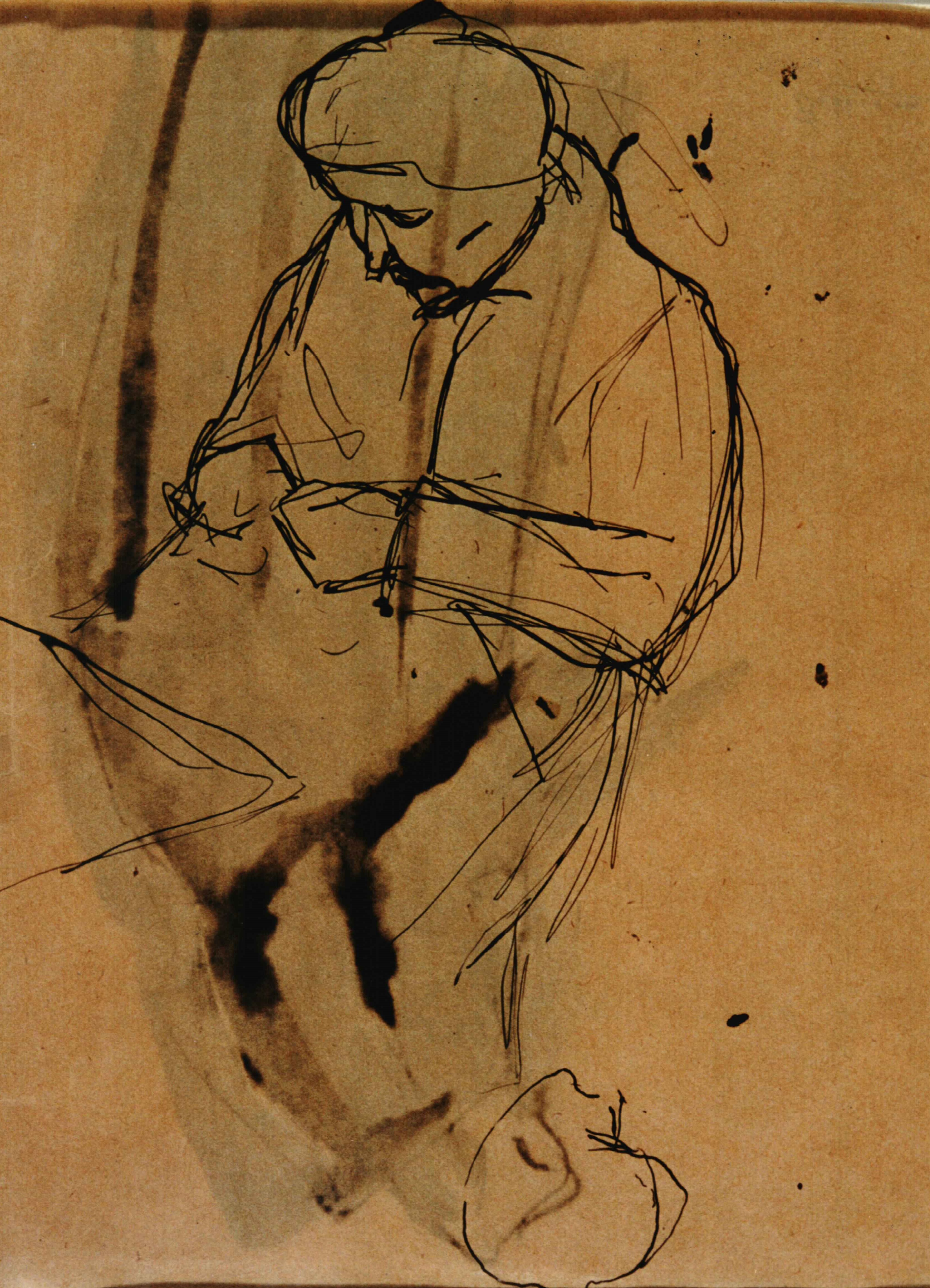 Schizzo della madre che lavora (recto), figura femminile seduta (disegno, opera isolata) di Boccioni Umberto (prima metà Sec. XX)