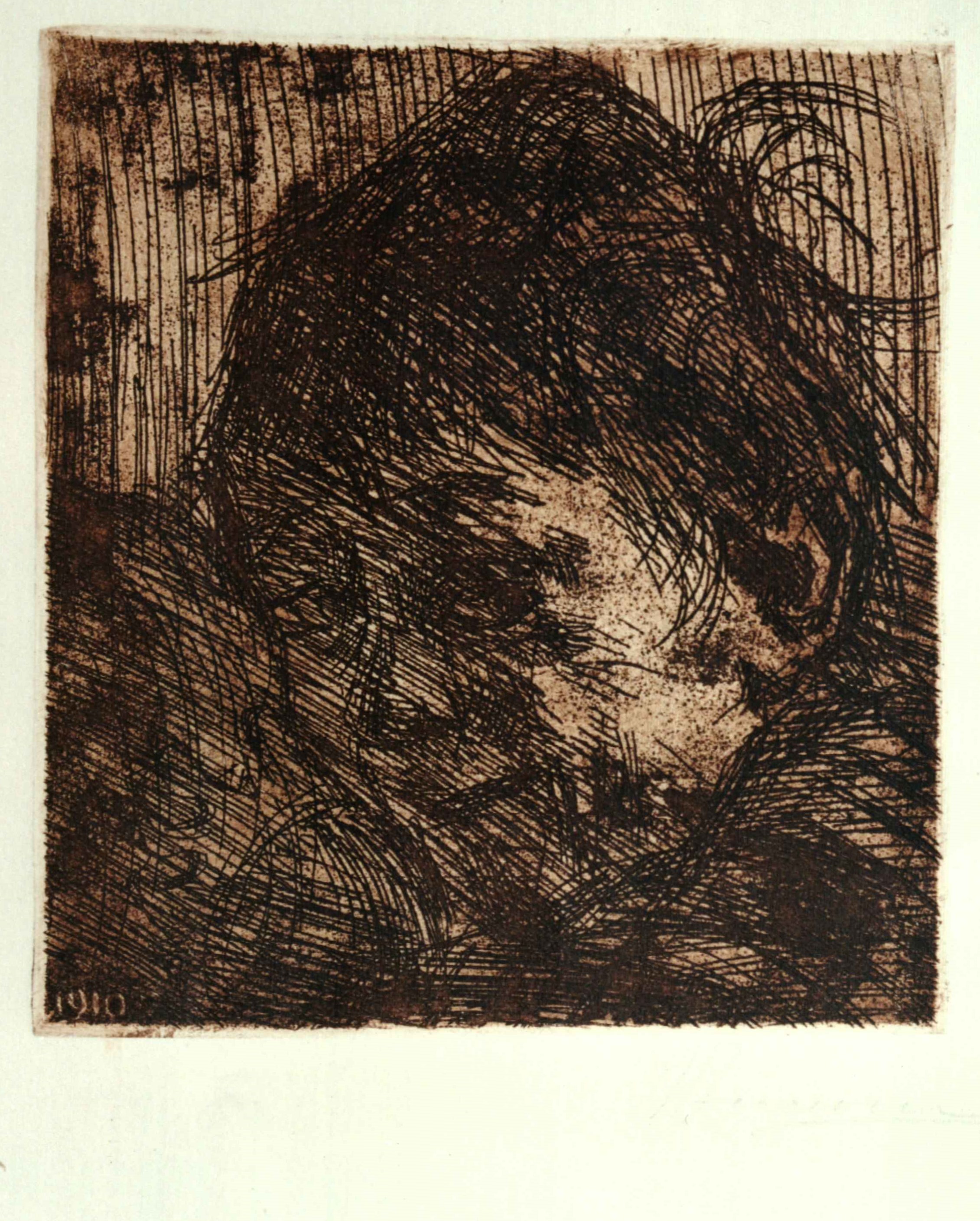 Testa di bambino, testa di bambino (disegno, opera isolata) di Boccioni Umberto (prima metà Sec. XX)