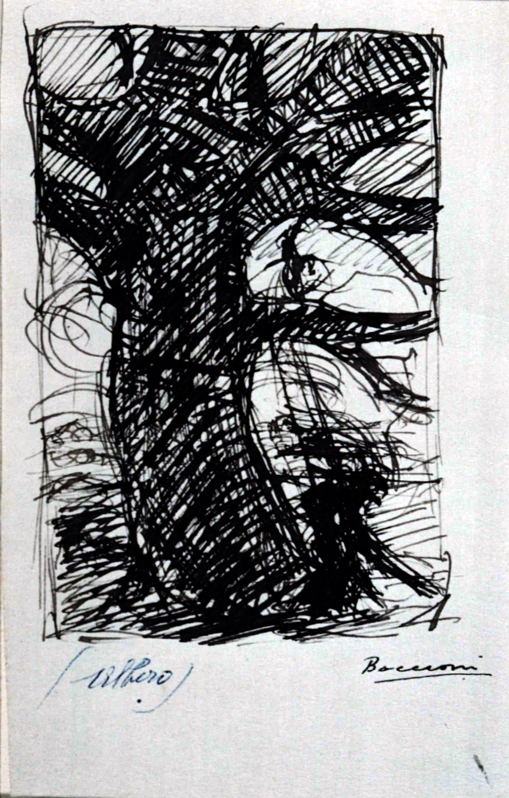 Studio di albero, Composizione drammatica di un albero, Albero (disegno, opera isolata) di Boccioni Umberto (inizio sec. XX)