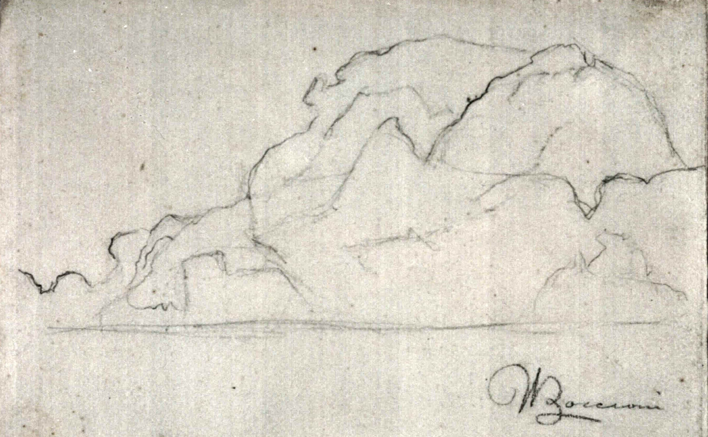 paesaggio (disegno, opera isolata) di Boccioni Umberto (inizio sec. XX)