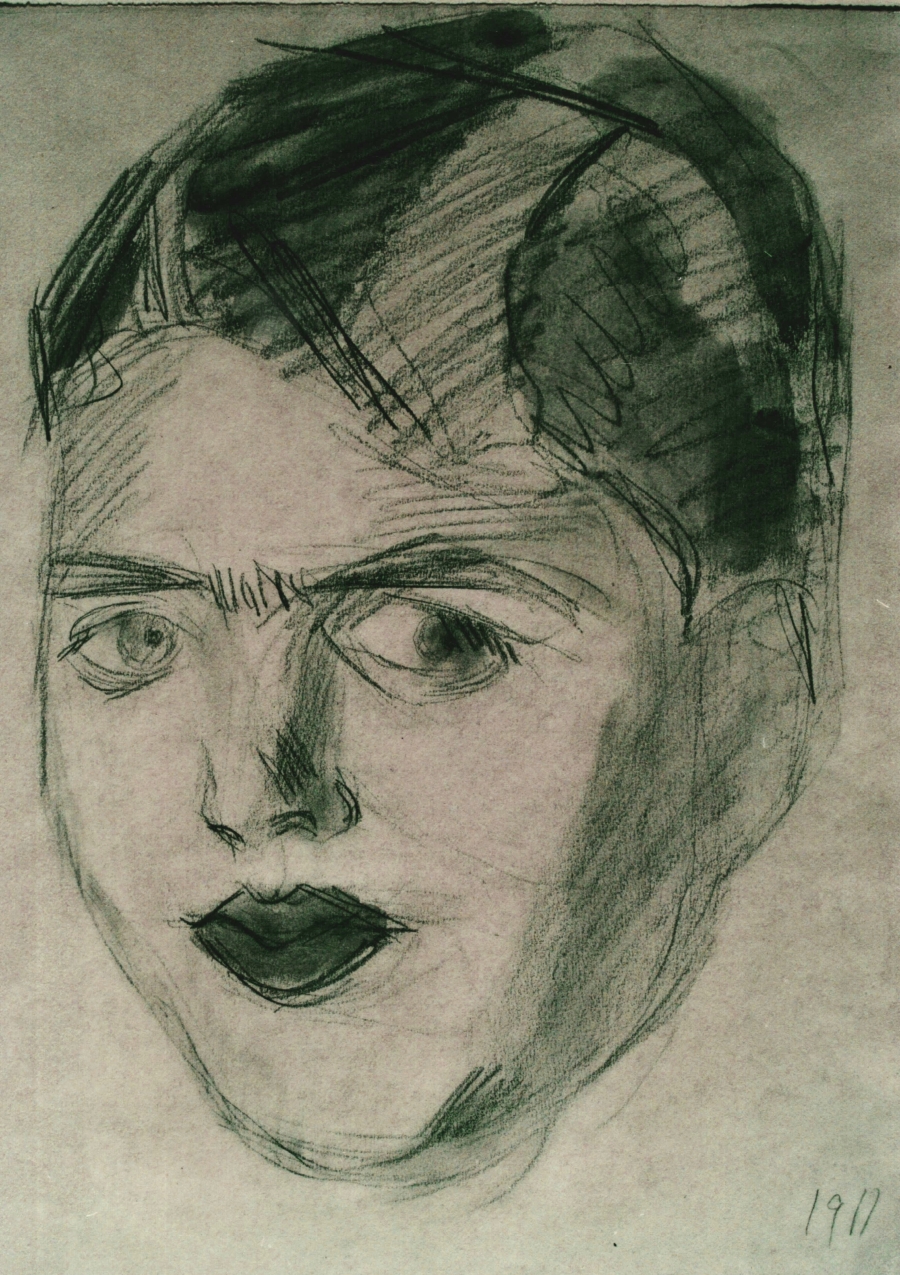 Ritratto di Vico Baer, ritratto di uomo (disegno, opera isolata) di Boccioni Umberto (primo quarto sec. XX)