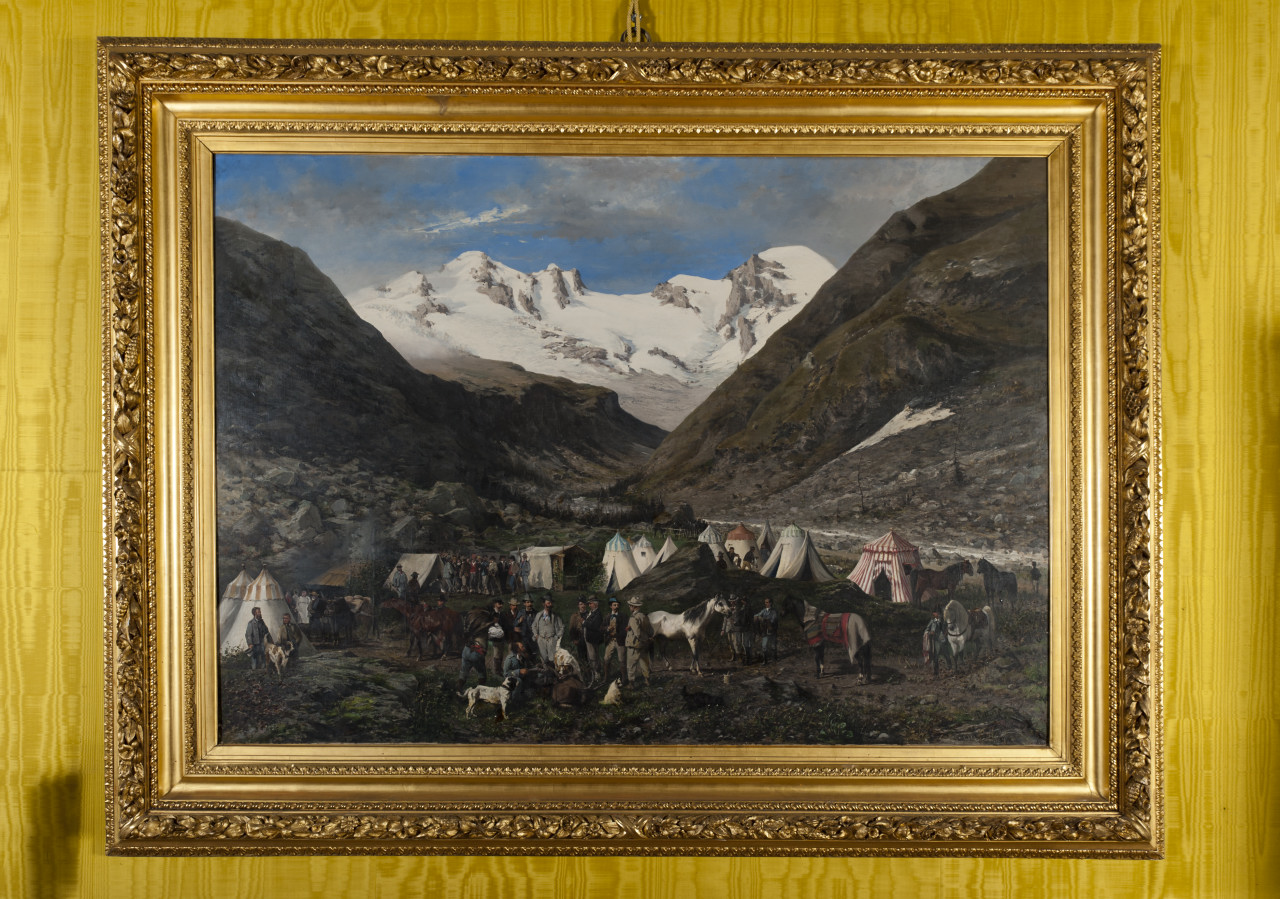 Vittorio Emanuele II di Savoia a caccia in Valle D'Aosta (dipinto, opera isolata) di Pittara Carlo (terzo quarto sec. XIX)