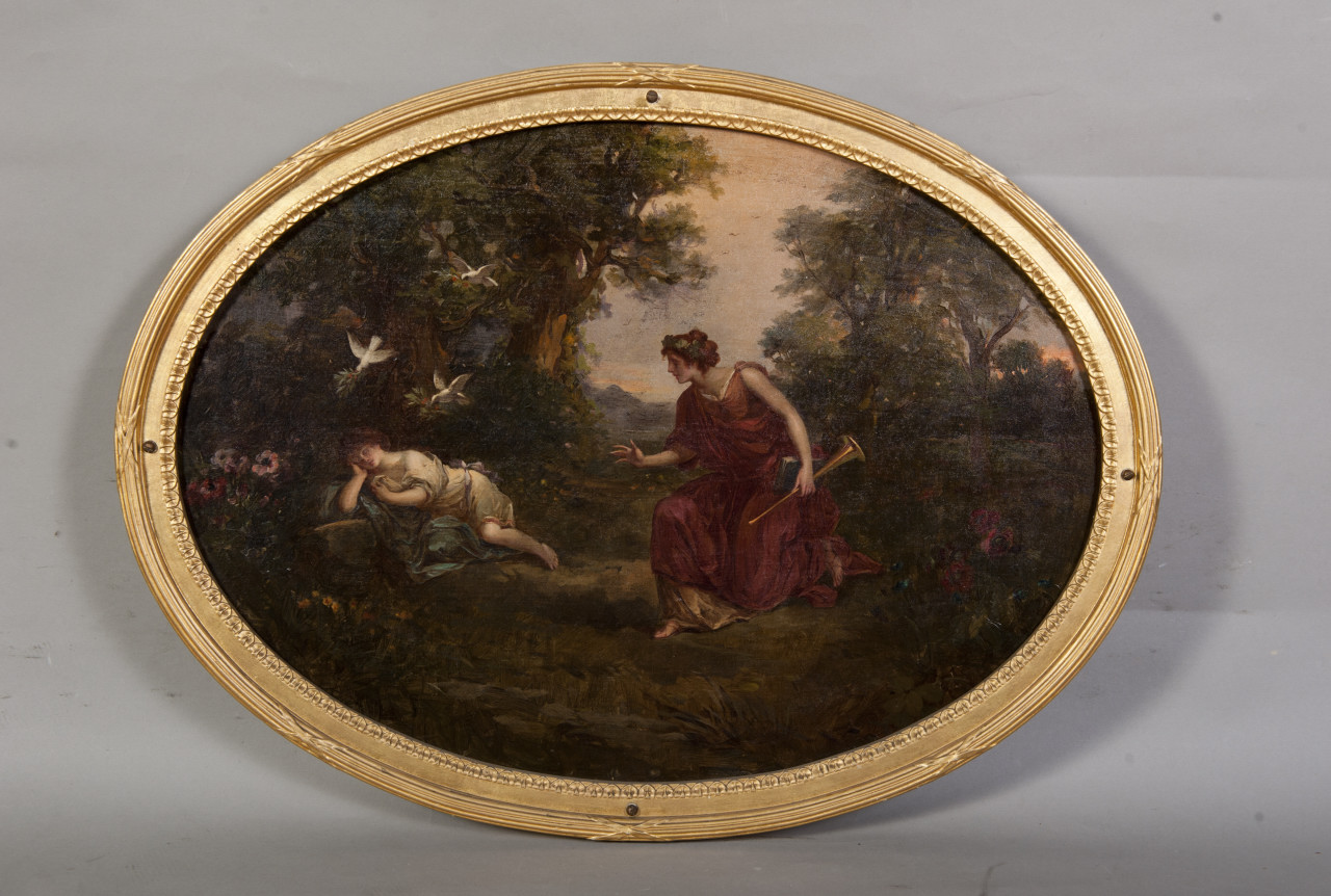 Il sogno, figure in un paesaggio (dipinto, opera isolata) di Kennyees J (metà sec XIX)