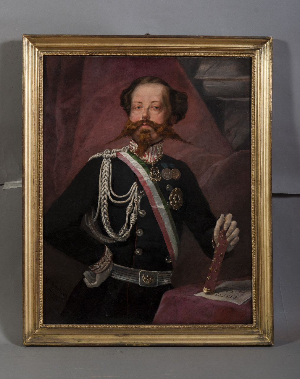 ritratto di Vittorio Emanuele II di Savoia (dipinto, opera isolata) di Garnier Victor Alexandre Humbert (metà sec. XIX)