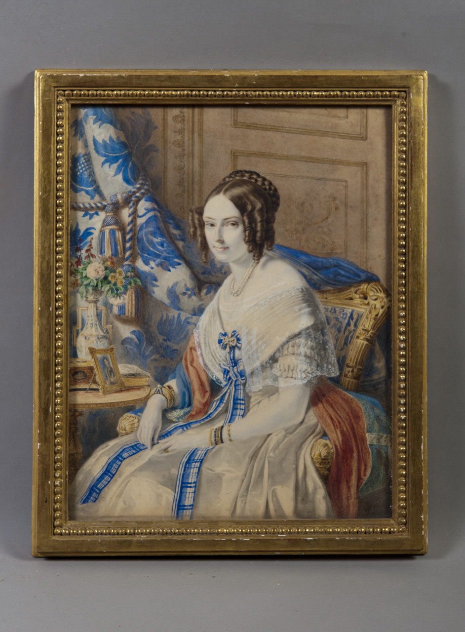 ritratto di Maria Adelaide d'Asburgo-Lorena (acquerello) di Gonin Francesco (metà sec. XIX)