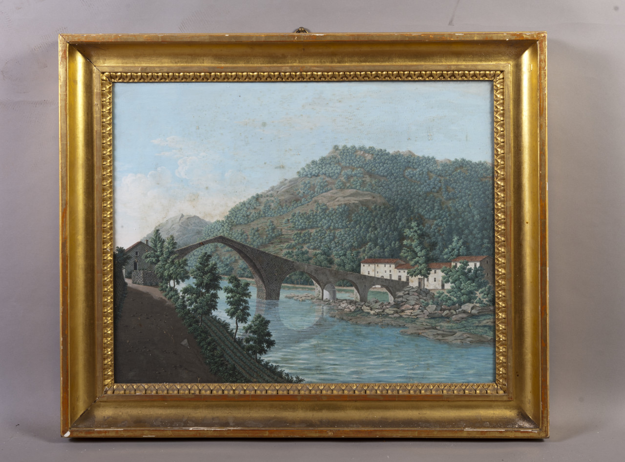 Ponte del diavolo, ponte in pietra (acquerello) di Savoia Maria Cristina Carlotta di (terzo quarto sec. XIX)