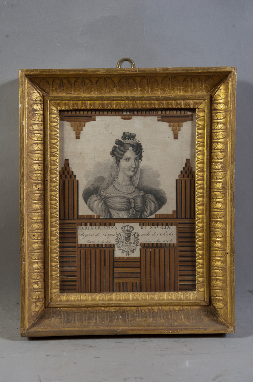 Maria Cristina di Savoia, ritratto di Maria Cristina di Savoia (stampa) di Picasso Matteo (attribuito) (sec. XIX)