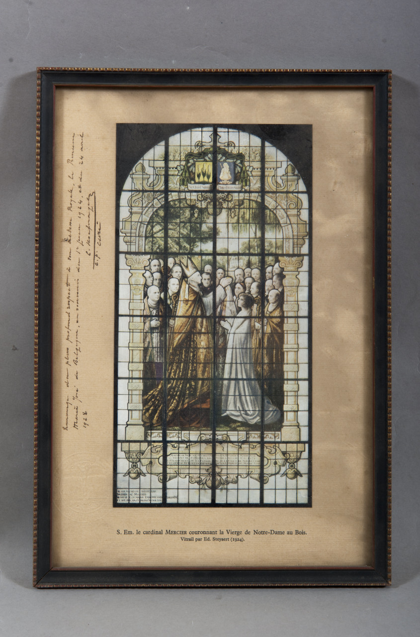 Il cardinale Mercier incorona la Vergine di Notre-Dame au Bois (positivo) di anonimo (XX)