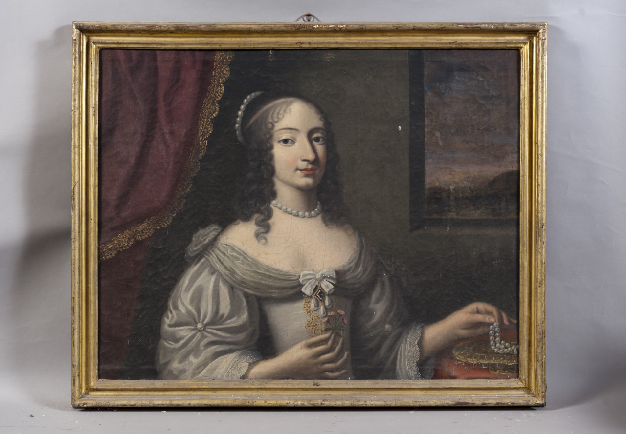 Ritratto di nobildonna (dipinto, opera isolata) - ambito piemontese (terzo quarto sec. XVII)