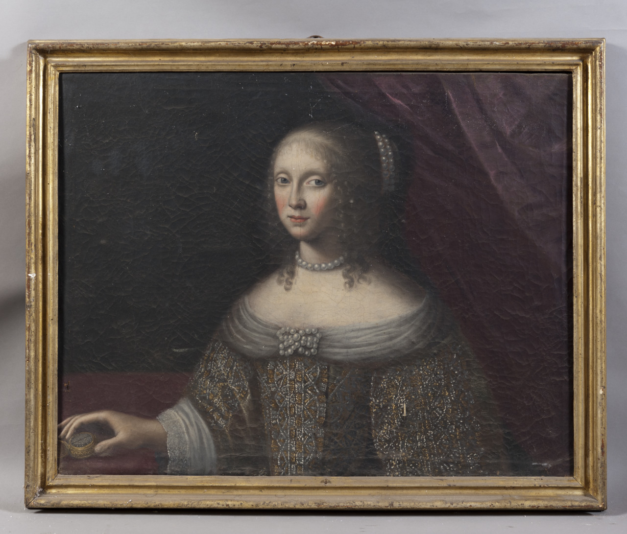 Ritratto di nobildonna (dipinto, opera isolata) - ambito piemontese (terzo quarto sec. XVII)