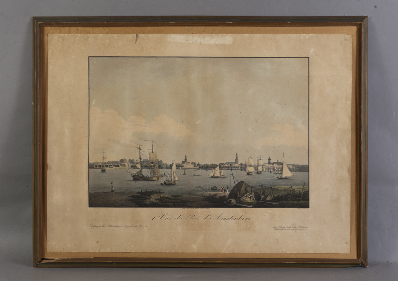 Veduta del porto di Amsterdam (stampa) - ambito olandese (sec. XIX)