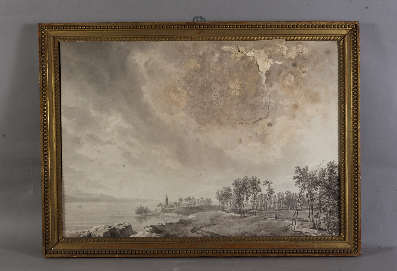 Veduta di Hautecombe (disegno, opera isolata) - ambito piemontese (XIX)