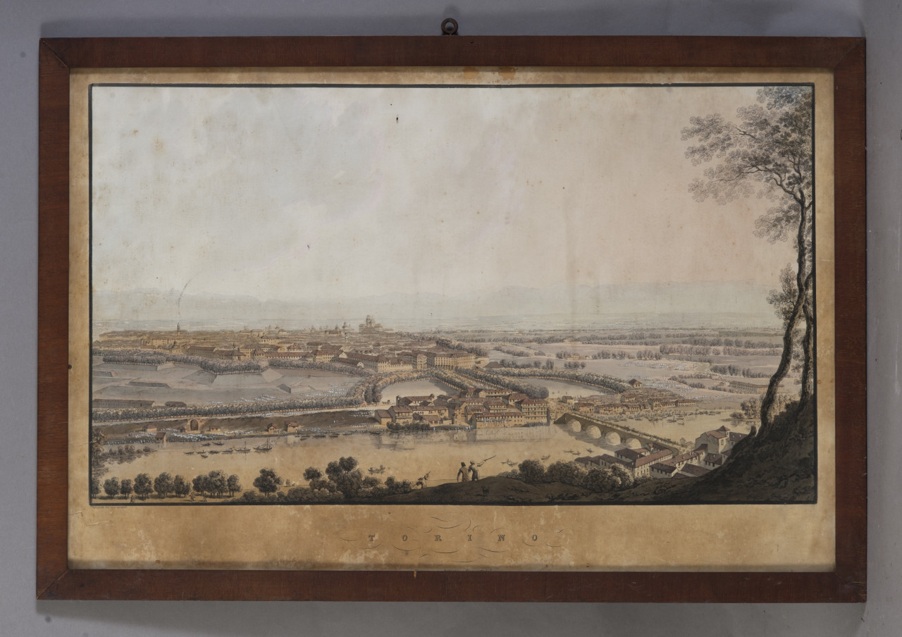 Veduta di Torino dal Monte dei Cappuccini (stampa) - ambito piemontese (sec. XIX)
